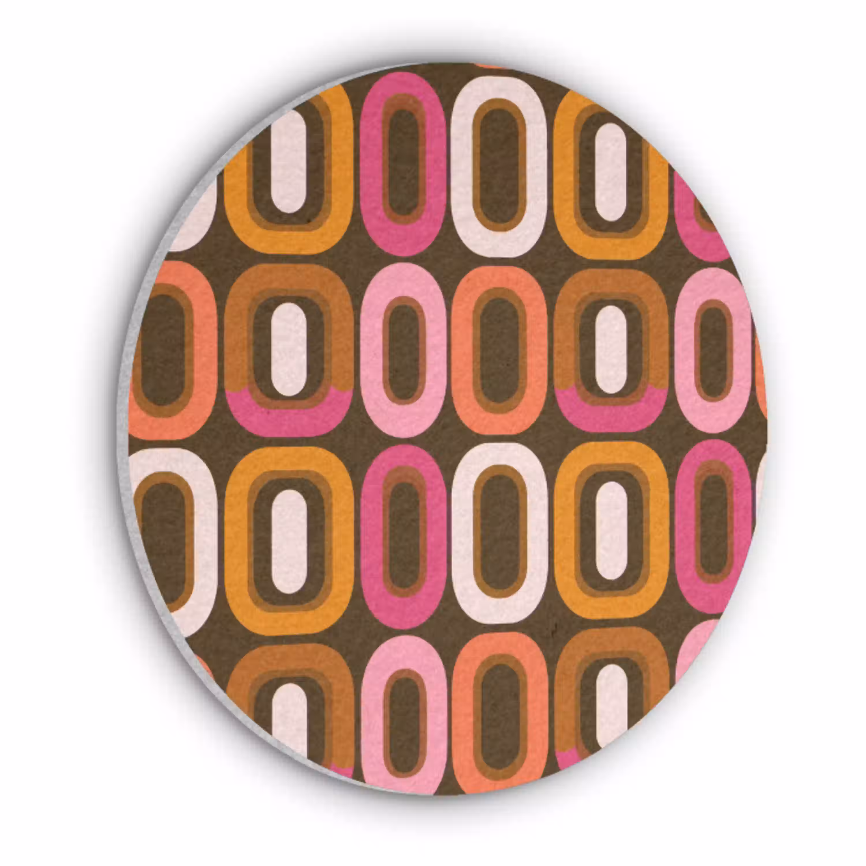 Modern - Retro - Kleurrijk Akoestische PET Vilt - Rond klein 838 -3d