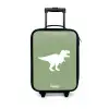 Groen met T-rex dino Kinderkoffer - Zwart klein -3d