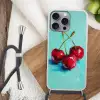 Kersen - Rood - Drie - Geverfd Hoesje iPhone 16 Pro Max met koord klein -sfeer4