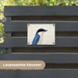Illustratie - Blauw - Vogel tuinposter los doek klein -sfeer3