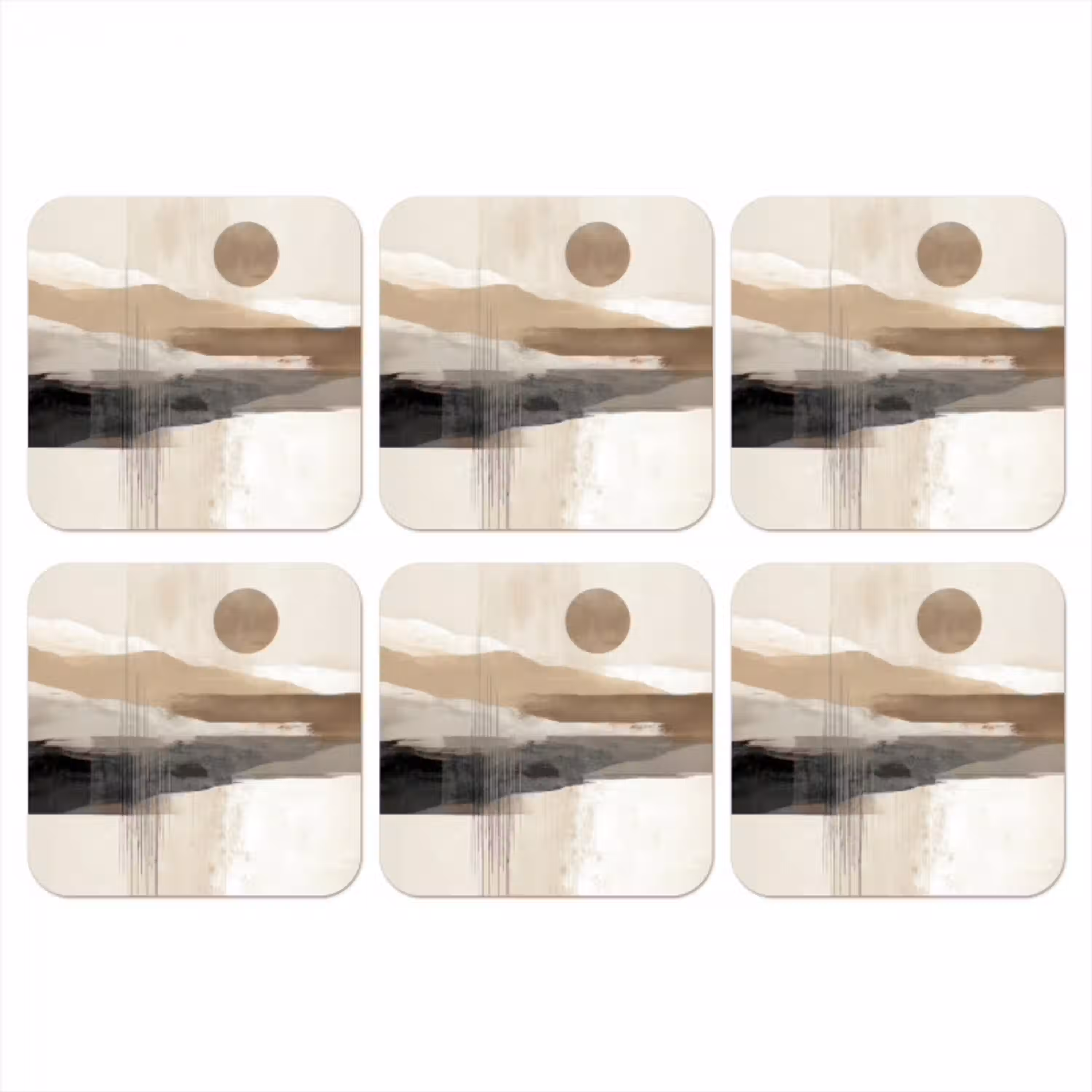 Minimalistisch - Landschap - Dimensie onderzetter kurk middel -3d