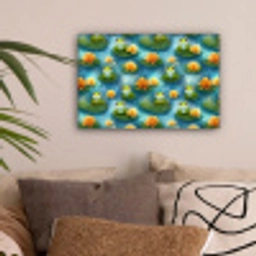 Kikker - Lelies - Groen canvas 2cm klein 34 -sfeer1