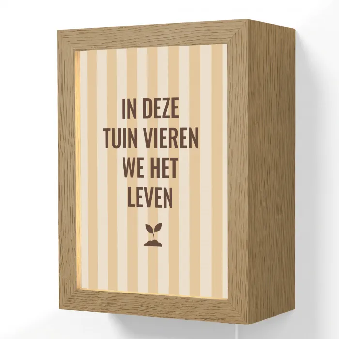 Tuin - Quote - Strepen - Zomer Light Box met kabel (Wandlamp) klein -3d