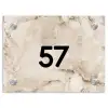 Beige marmer - Traditioneel Naambord Rechthoek middel -3d