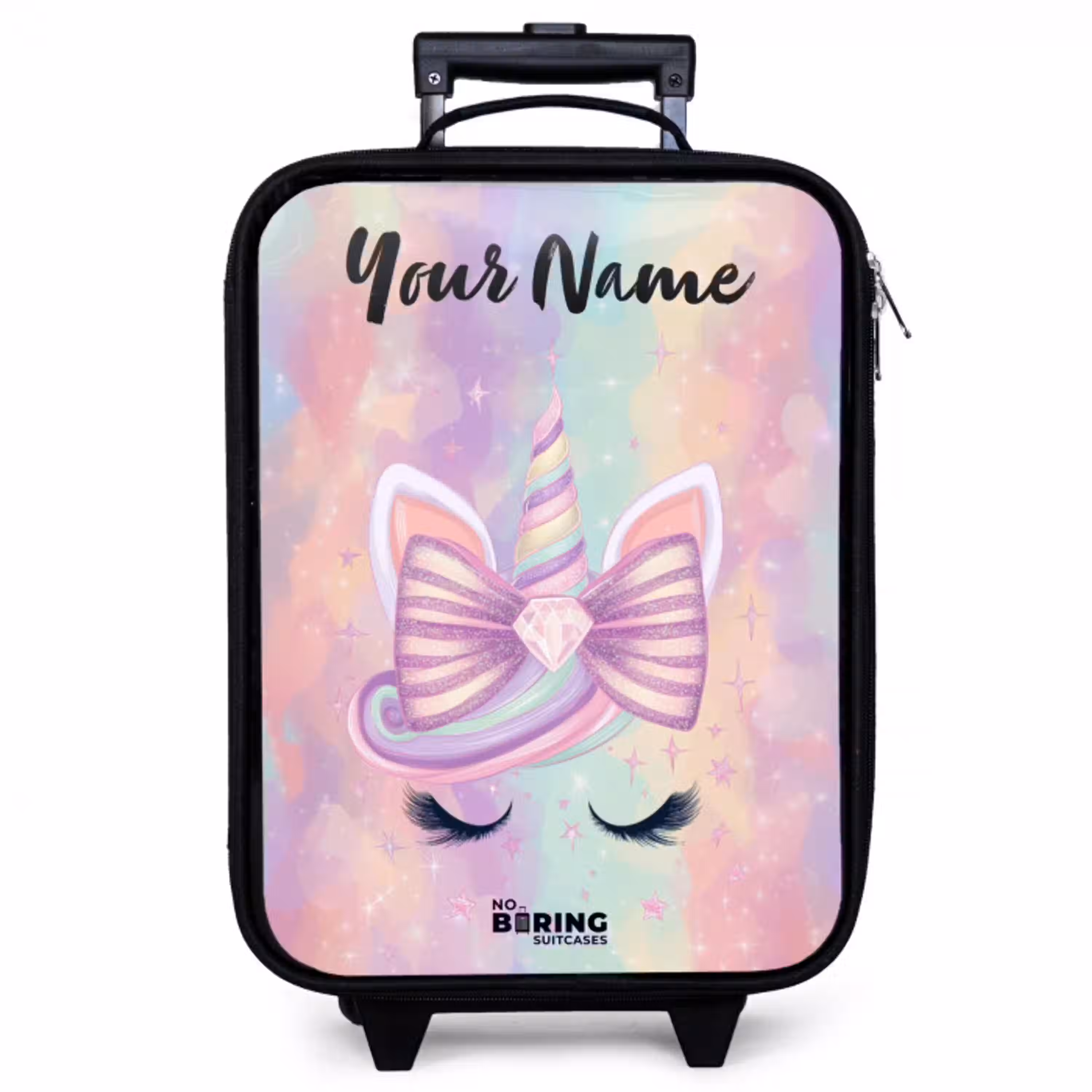 Eenhoorn - Glitters - Regenboog - Pastel Kinderkoffer - Zwart klein -zzz_website3d