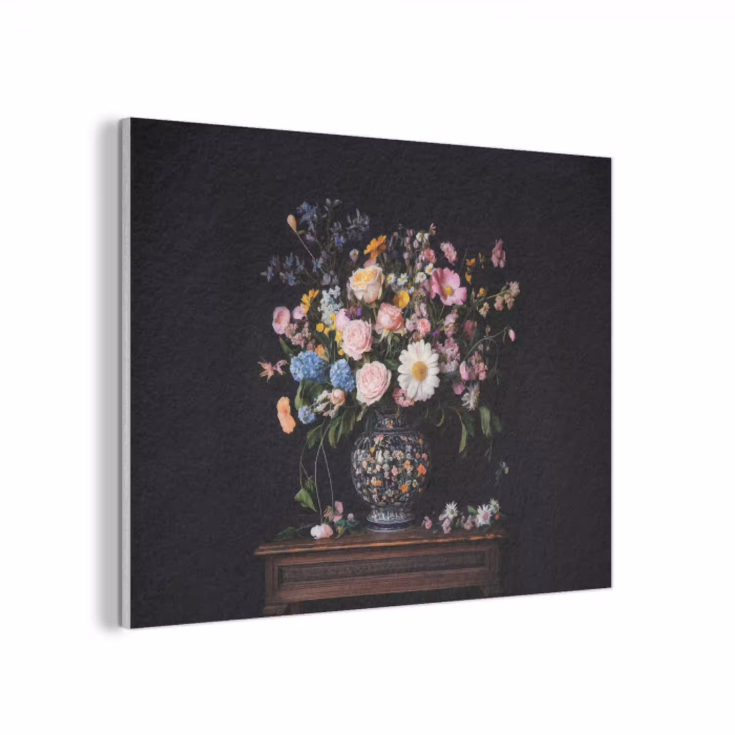 Bloemenvaas - Hout - Bloemen - Boeket PET vilt klein -3d