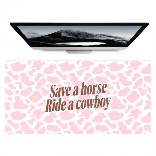 Koeienprint - Roze - Cowboy - Horse Muismat XXL klein -zzz3d