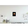 Oranje basketbal te midden van verfspetters textielposter latten blank klein -kinderkamer