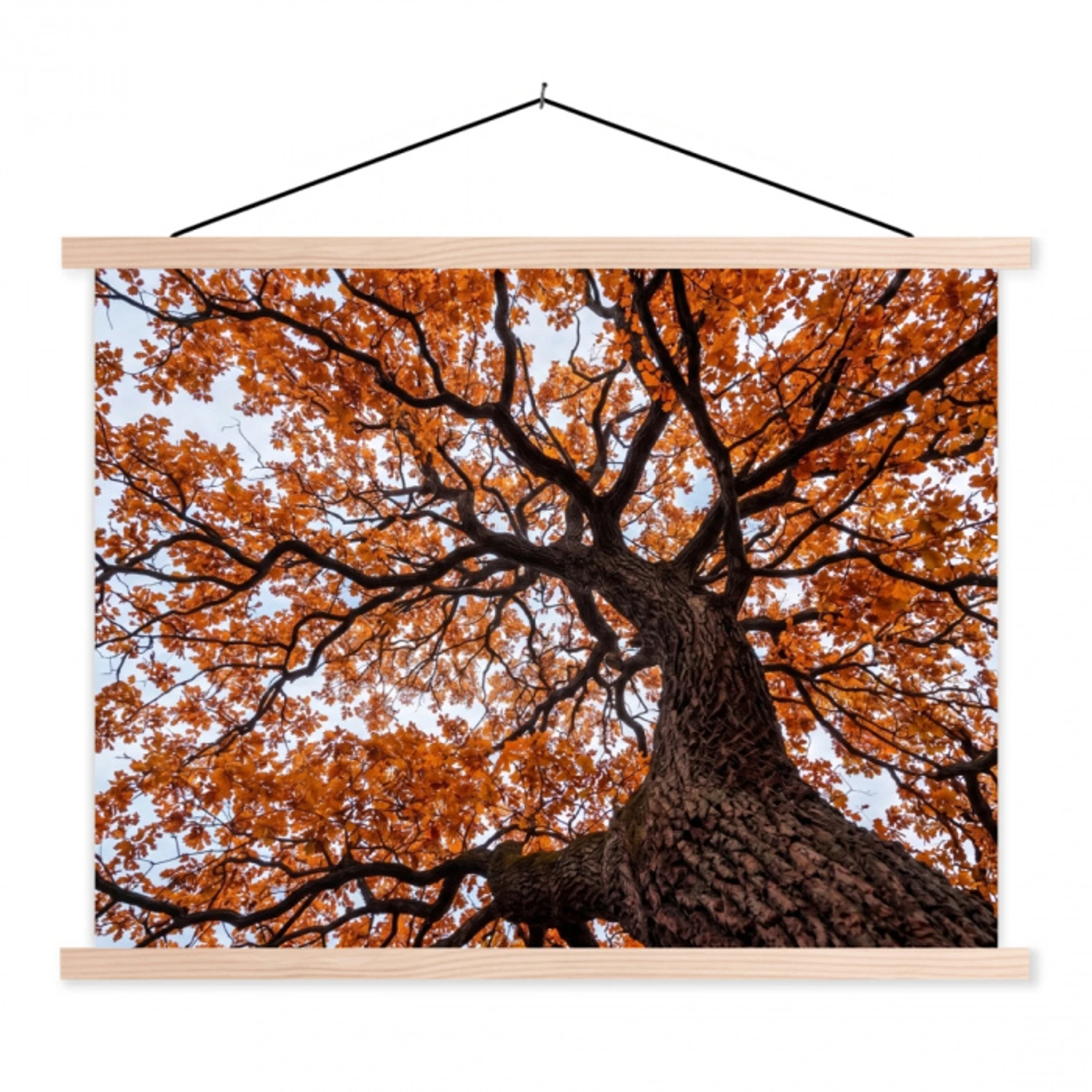 Boom - Bladerdak - Herfst - Oranje - Sfeervol textielposter latten blank klein -3d