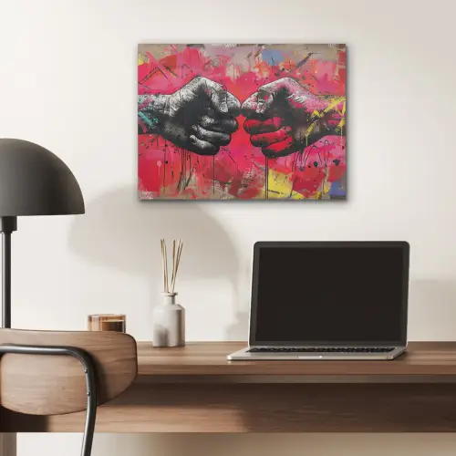 Street art - Handen - Graffiti - Kunst - Banksy PET vilt klein -sfeer5