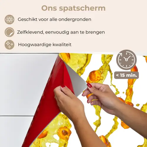 Oranje - Geel - Splash - Fruit keuken achterwand spatscherm klein -spatscherm_NL
