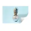Blauw - Ananas - Disco - Discobal Muursticker klein -3d