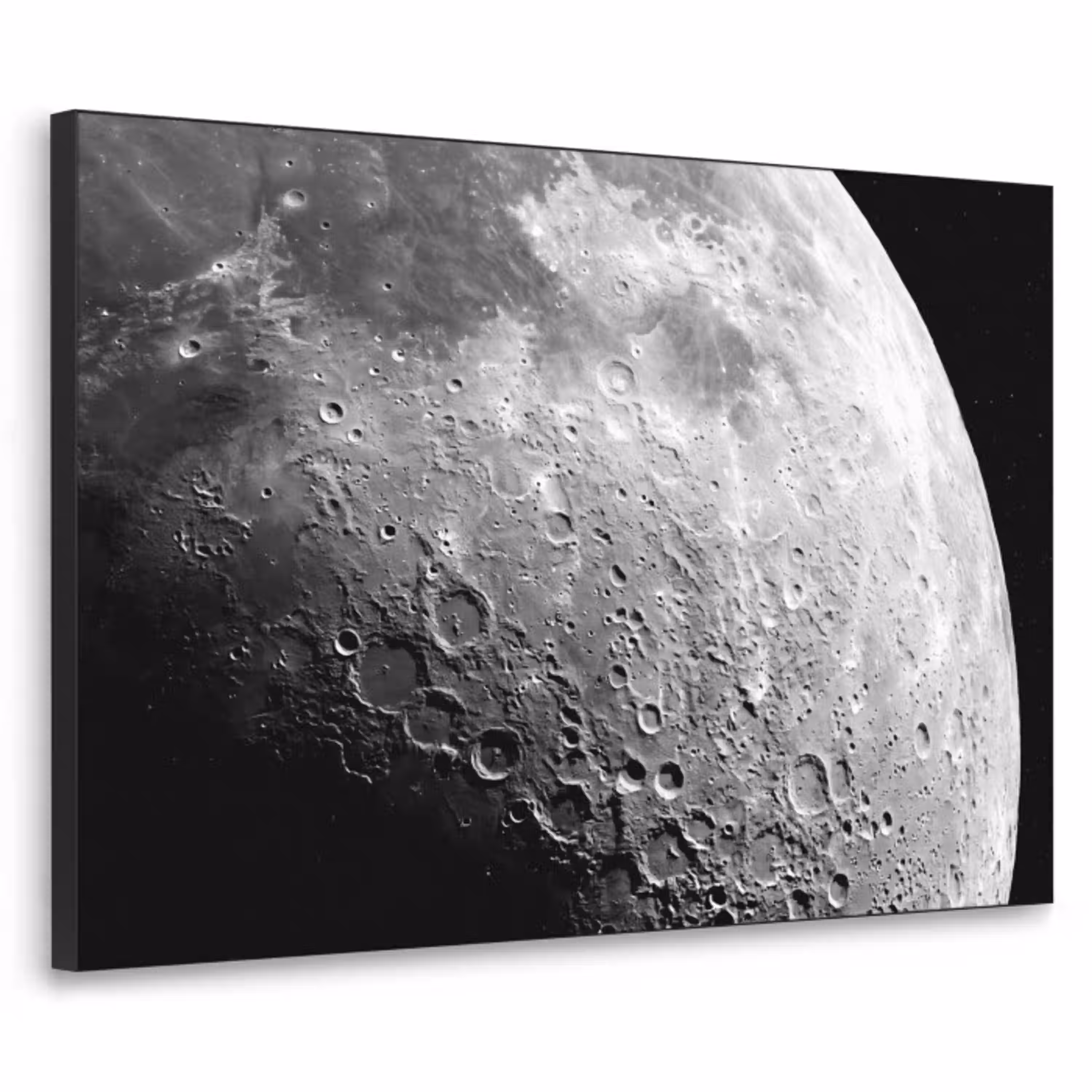 Maan - Kraters - Ruimte Textielframe zwart klein -3d