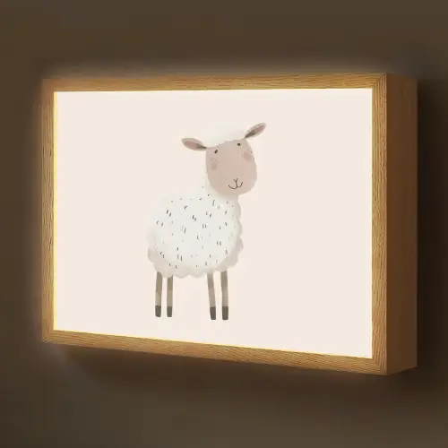 Schaap - Boerderij dier - Dieren Light Box met batterij (Wandlamp kind) middel -z3d_website