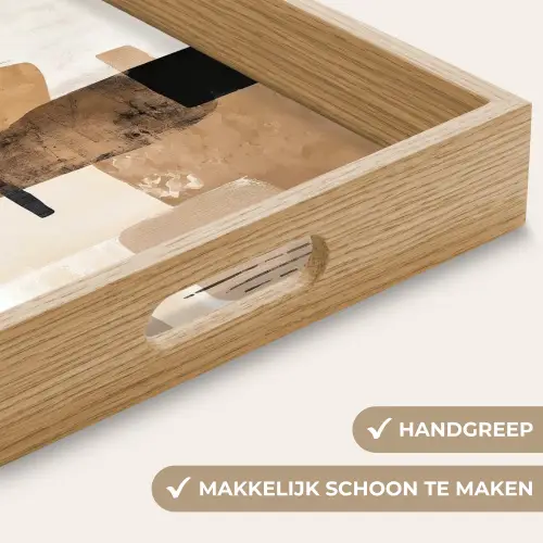 Vlakken - Abstract - Zwart - Strepen Dienblad Rechthoek middel -USP_HandgreepNL