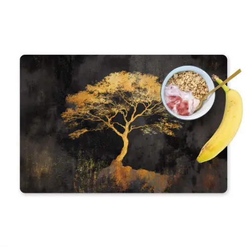 Boom - Schilderij - Goud - Abstract Placemat vinyl groot -zzzproduct_Kitchenyeah-website