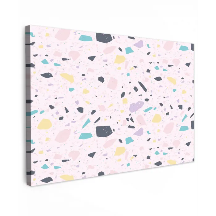 Terrazzo -  Patroon - Zacht - Snoep Tuinposter op houten frame 2 cm dik klein 845 -3d