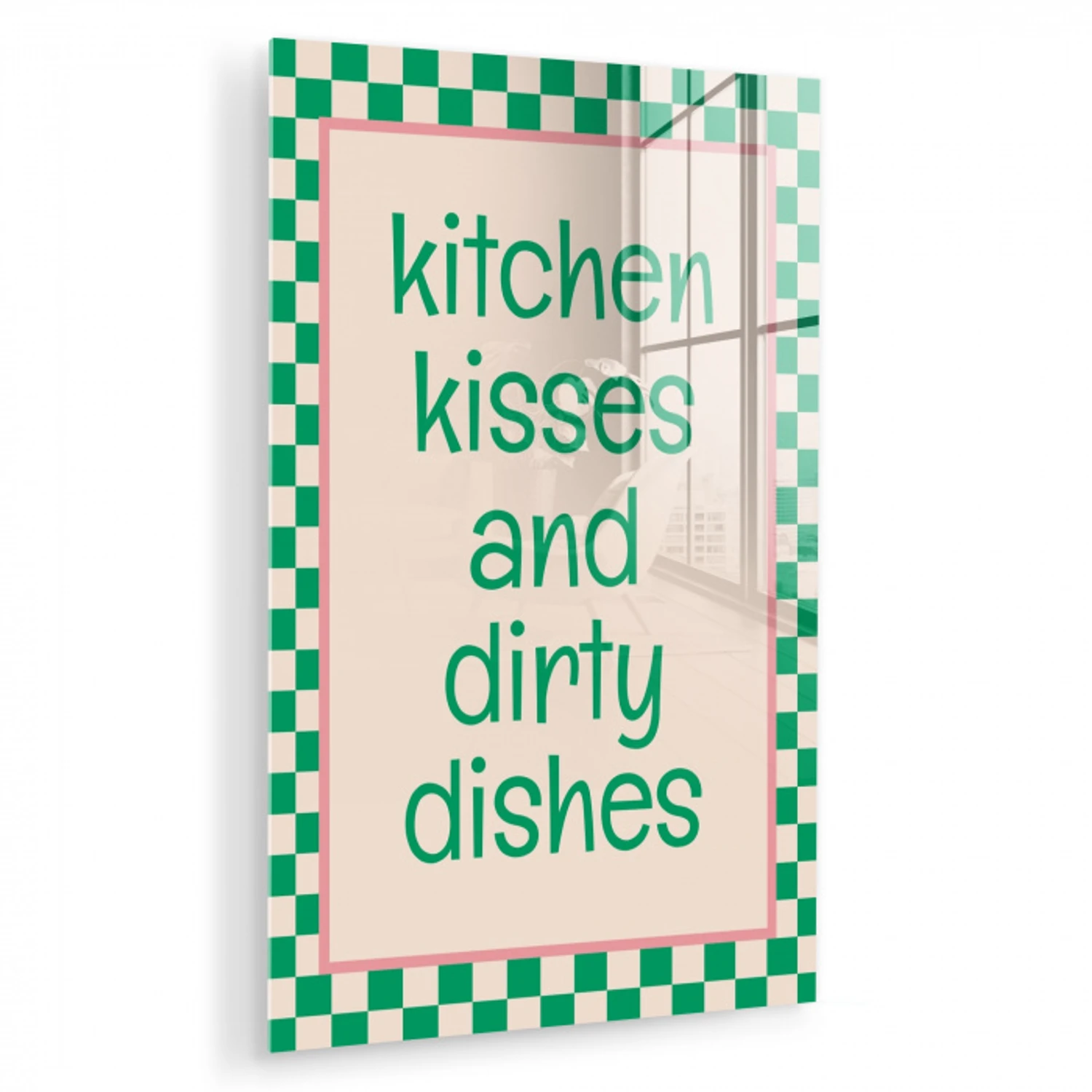 Quote - Groen - Geblokt - Keuken plexiglas 5mm klein -zzzproduct_nieuw