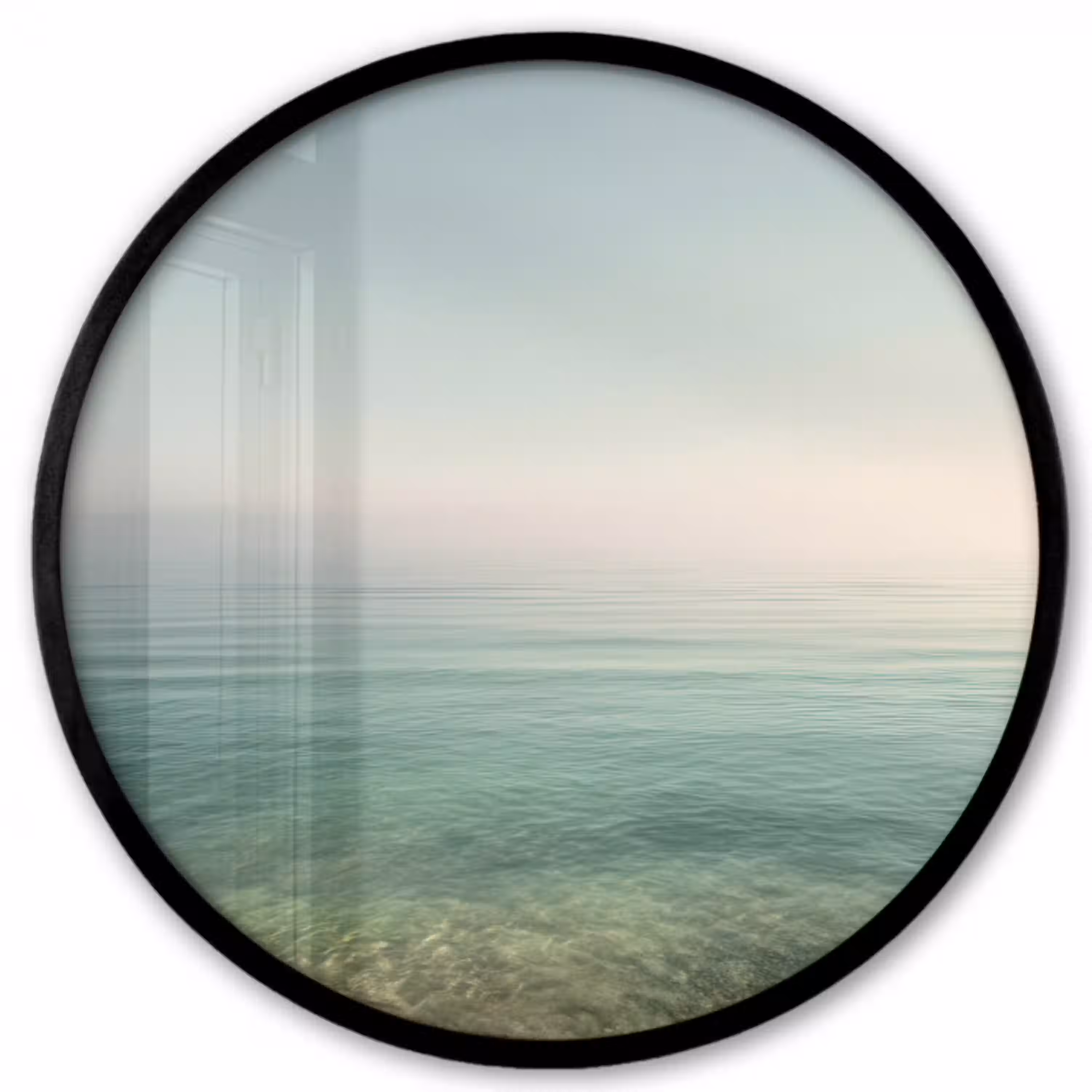 Zee - Horizon - Blauw - Mist Fotolijst rond zonder passe partout klein -3d