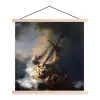 De storm op het meer van Galilea - Rembrandt van Rijn textielposter latten blank klein -3d