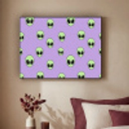 Alien - Retro - Lila Textielframe zwart klein 947 -sfeer1