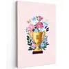 Trofee - Best Mom - Bloemen - Kleurrijk Tuinposter op houten frame 2 cm dik middel -3d