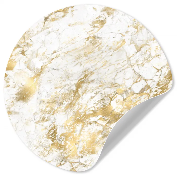 Marmer - Goud - Structuur Wandcirkel behangsticker klein 186 -3d