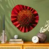 Close up - Bloem- Rood Wandcirkel Organisch Aluminium middel -sfeer2