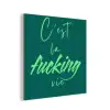 c'est la fucking vie - Groen - Handgeschreven aluminium wit klein -3d