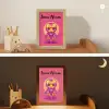 Superheld - Jongens - Rood - Paars Light Box met kabel (Kinderlampje) klein -sfeer3_kind