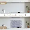 Oceaan - Bubbel - Blauw - Wit keuken achterwand spatscherm klein 900 -voor_na_NL