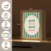 Gestreept - Quote - Ovaal - Roze Light Box met kabel (Tafellamp) klein -USP_NL