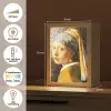Meisje met de parel - Johannes Vermeer - Mozaïek Light Box met kabel (Tafellamp) klein -USP_NL