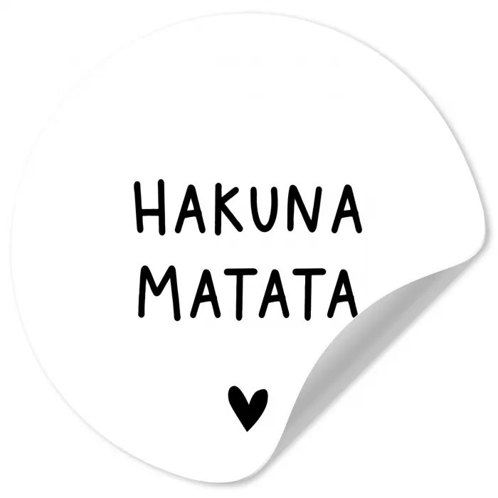 Hakuna matata - Spreuken - Quotes Wandcirkel behangsticker klein -3d