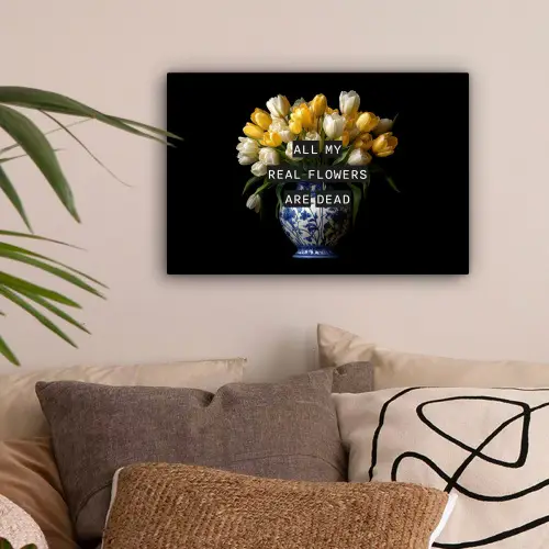 Quotes - Bloem - Tulp - Geel canvas 2cm klein -sfeer1