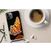 Vlinder - Bloemen - Insect - Portret - Zwart - Oranje Hoesje iPhone 12 Pro met koord klein -oordop