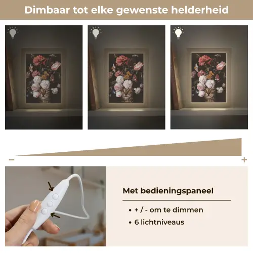 Stilleven met bloemen - Jan Davidsz de Heem - Kat Light Box met kabel (Wandlamp) klein -USP_dimbaarNL