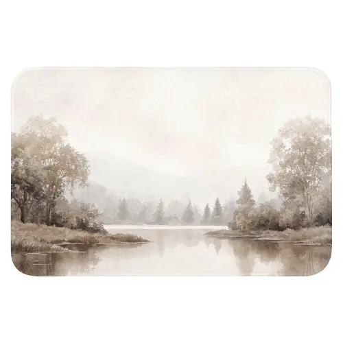Rivierlandschap - Minimalistisch - Aardetinten WCmat klein -3d