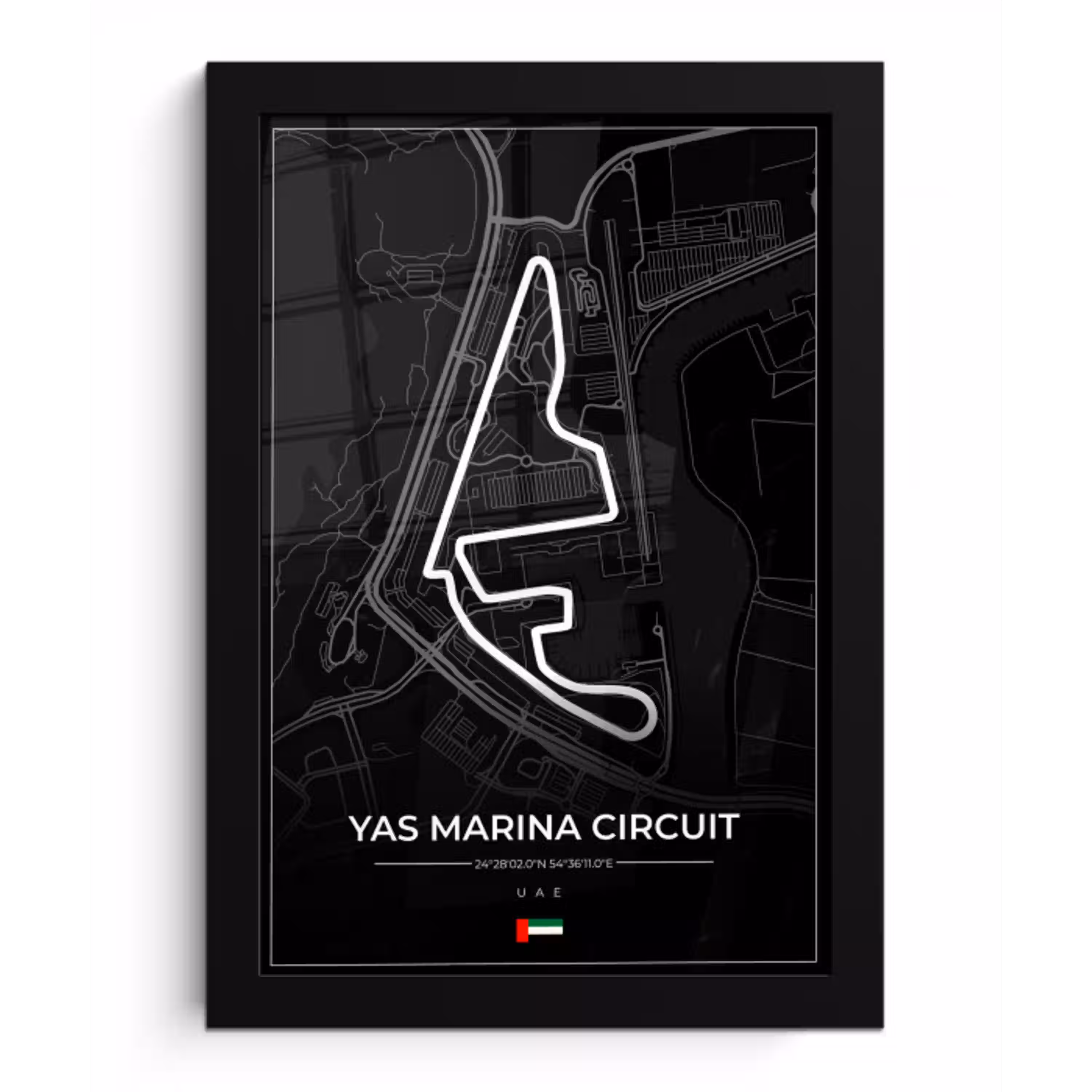 Racebaan - Yas Marina Circuit - Circuit - F1 - Abu Dhabi - Zwart fotolijst zwart zonder passe partout klein -3d
