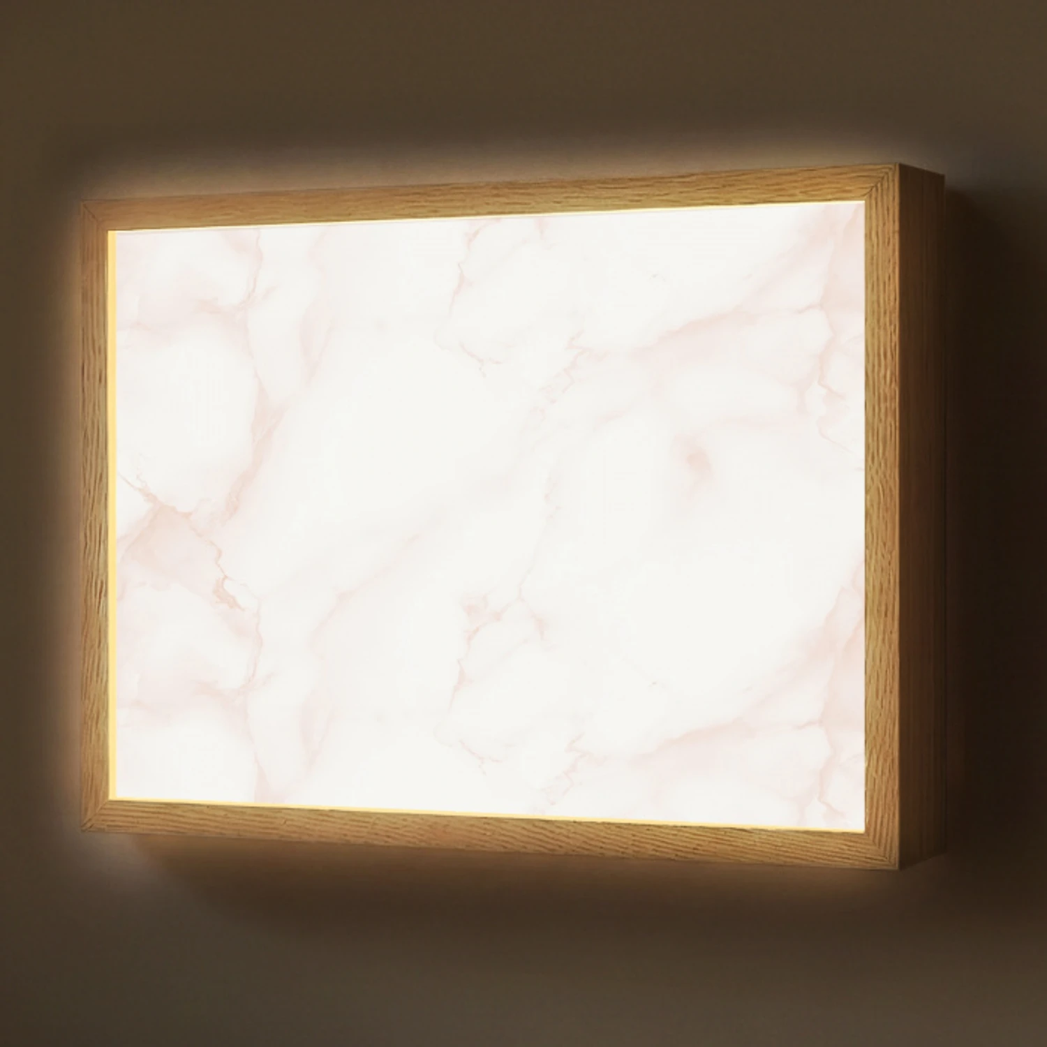 Zalmroze - Marmer - Aders Light Box met batterij (Wandlamp) middel 907 -z3d_website
