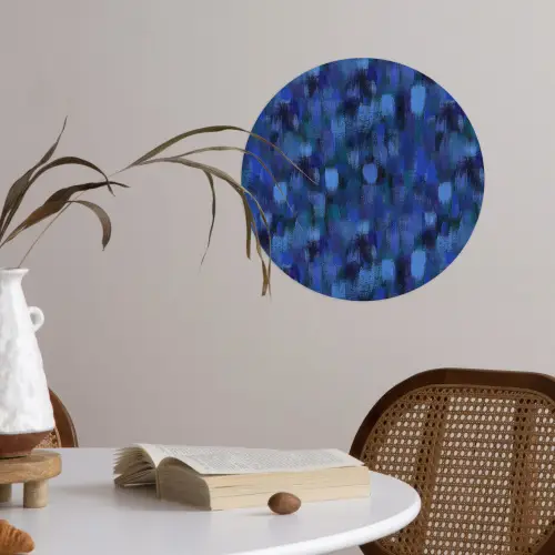Vloeiend - Verfstrepen - Kleuren Wandcirkel behangsticker klein 186 -sfeer3