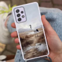 Kraanvogel - Natuur - Realistisch Hoesje Samsung Galaxy A52 5G met koord klein -sfeer3
