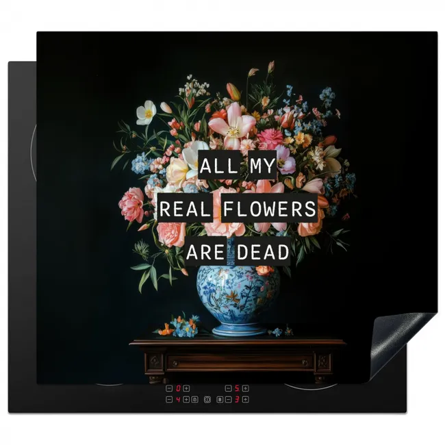 Bloemen - Art - Pastel - Quotes Inductie beschermer vinyl 3mm middel -3d