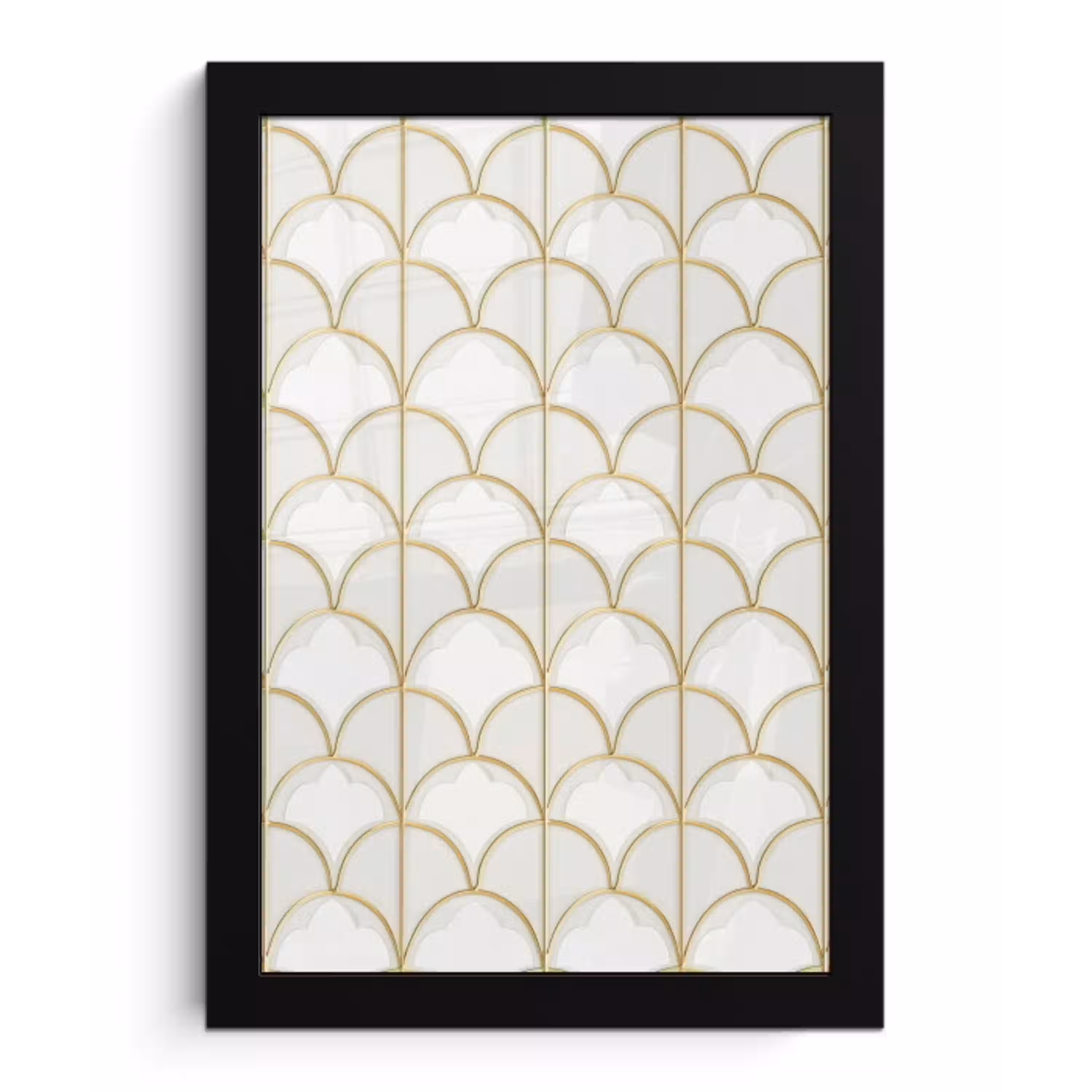 Mozaïek - Bogen - Goud fotolijst zwart zonder passe partout klein 224 -3d