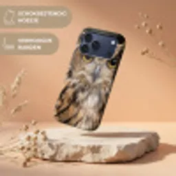 Oehoe - Uil - Portret - Bruin Toughcase MagSafe Apple iPhone 17 Pro Max klein -USP_RandenV_NL