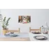 Sneeuwpop - Familie - Kleurrijk Muursticker klein -eettafel