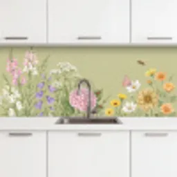 Botanisch - Bloemen - Kleurrijk keuken achterwand 2 middel -3d