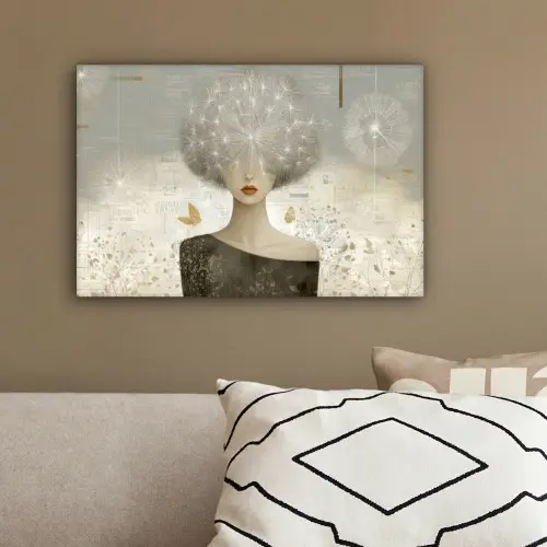 Pluis - Vrouw - Beige canvas 2cm klein -sfeer3