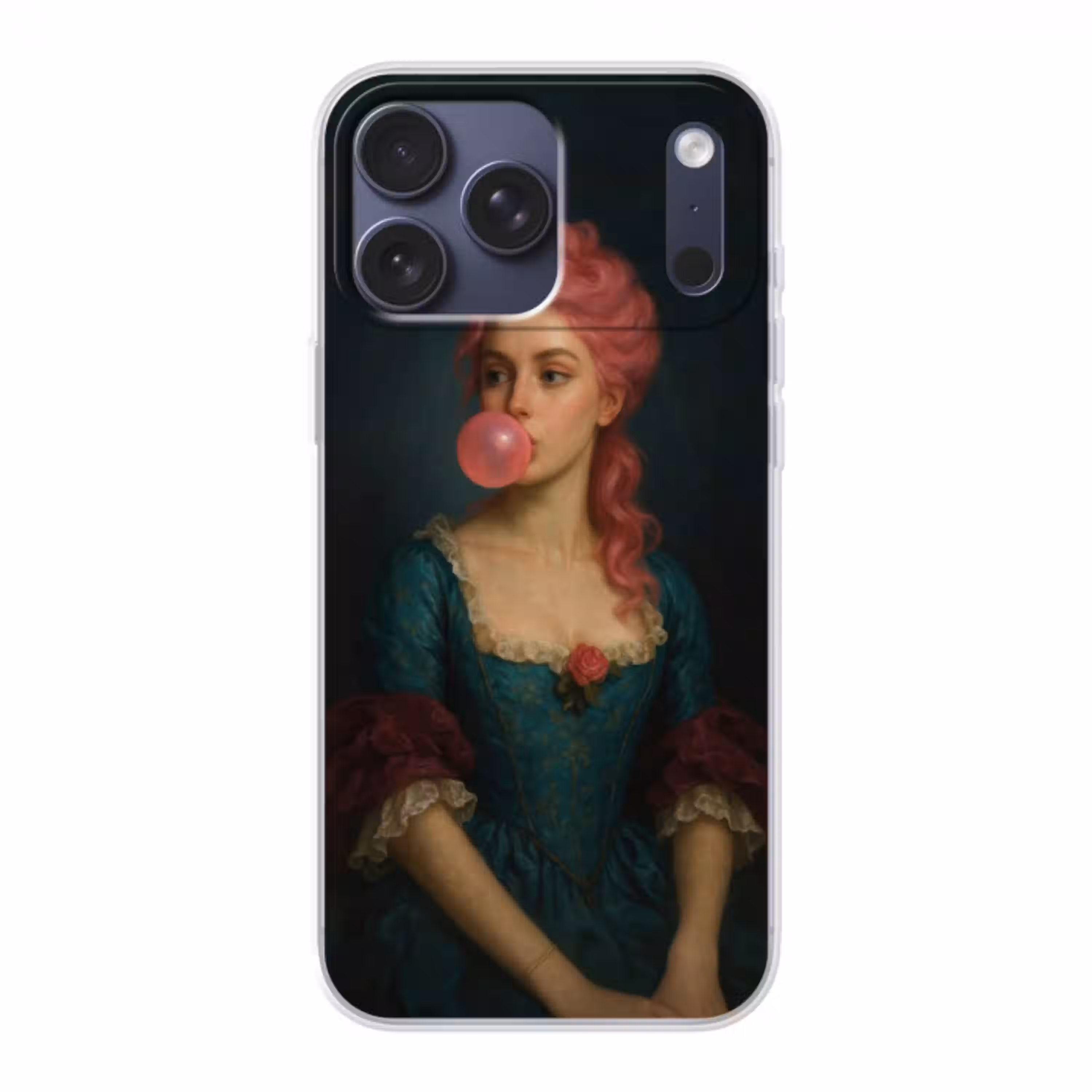 Vrouw - Portret - Kauwgombel Telefoonhoesje iPhone 17 Pro Max klein -3d