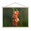 Bloem - Gladiolen - Zalmroze textielposter latten blank klein -3d
